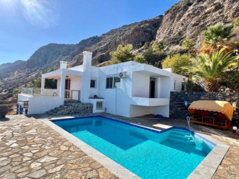 Plaka bei Elounda MIT VIDEO! Kreta, Plaka: Villa mit atemberaubender Aussicht auf die Insel Spinalonga und die Bucht zu verkaufen Haus kaufen